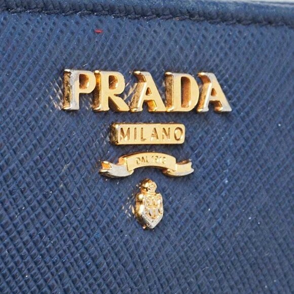 Prada Blue Saffiano Leather Large Organizer Wallet - Picture 5 of 9